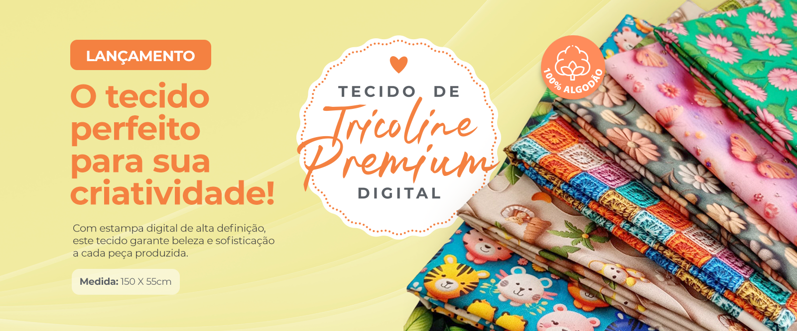 Tecido Tricoline Premium Digital